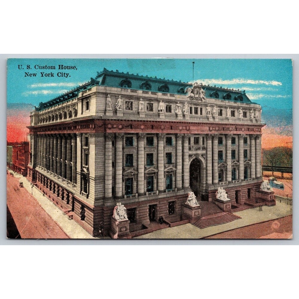 Vintage Postcard U.S. Custom House New York City NYC Manhattan Post Card Co